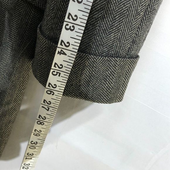 Vintage Kuppenheimer Tigertwist 100% Wool Herringbone Tweed Long Coat 44 - Picture 8 of 11